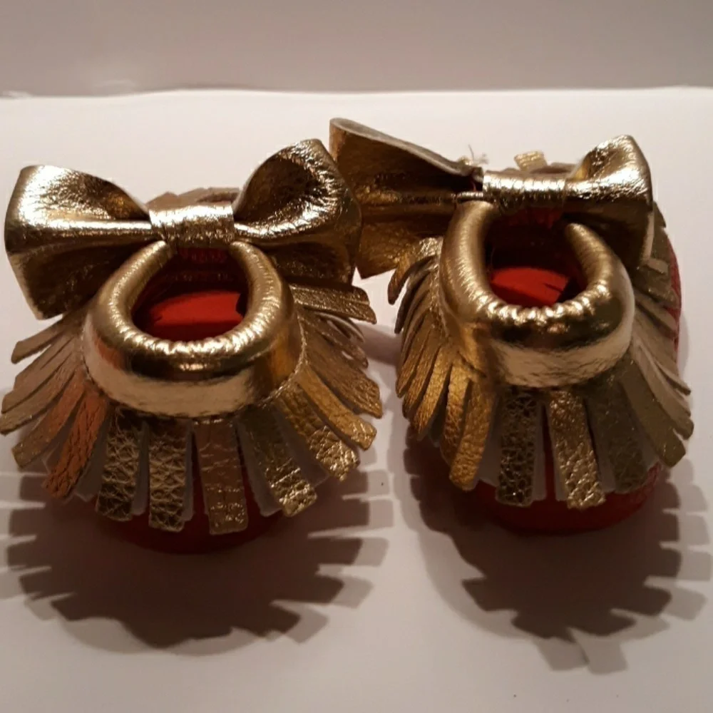 Romirus red gold moccasins size baby 1